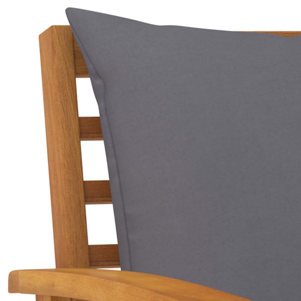 Salon de jardin meuble d'extérieur ensemble de mobilier 5 pièces avec coussin bois d'acacia solide