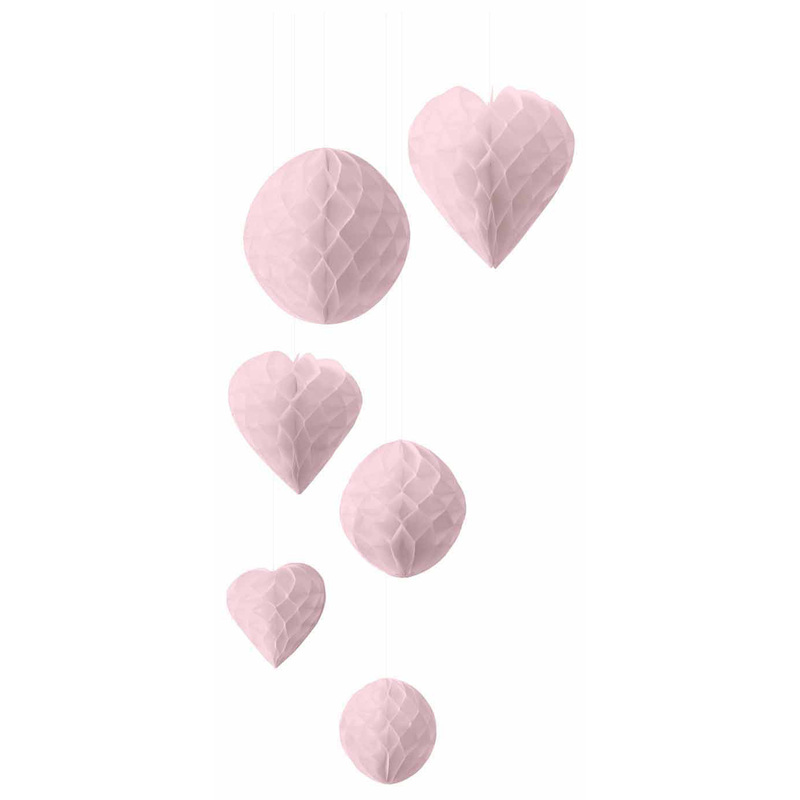 I AM CREATIVE Paperballs Herz & rund, 6 Stück, rosa