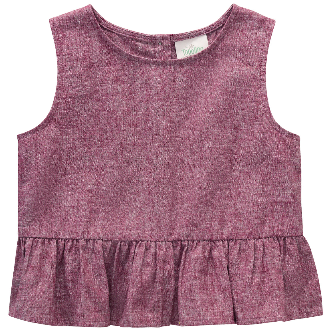 Topolino Pure Collection Mädchen Leinen-Top unifarben dunkelrosa