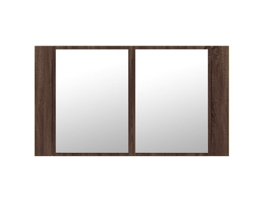 VIDAXL - Armoire à miroir à led de bain chêne marron 80x12x45 cm