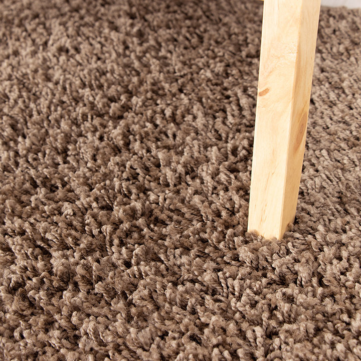 Hoogpolig vloerkleed - Solid Taupe