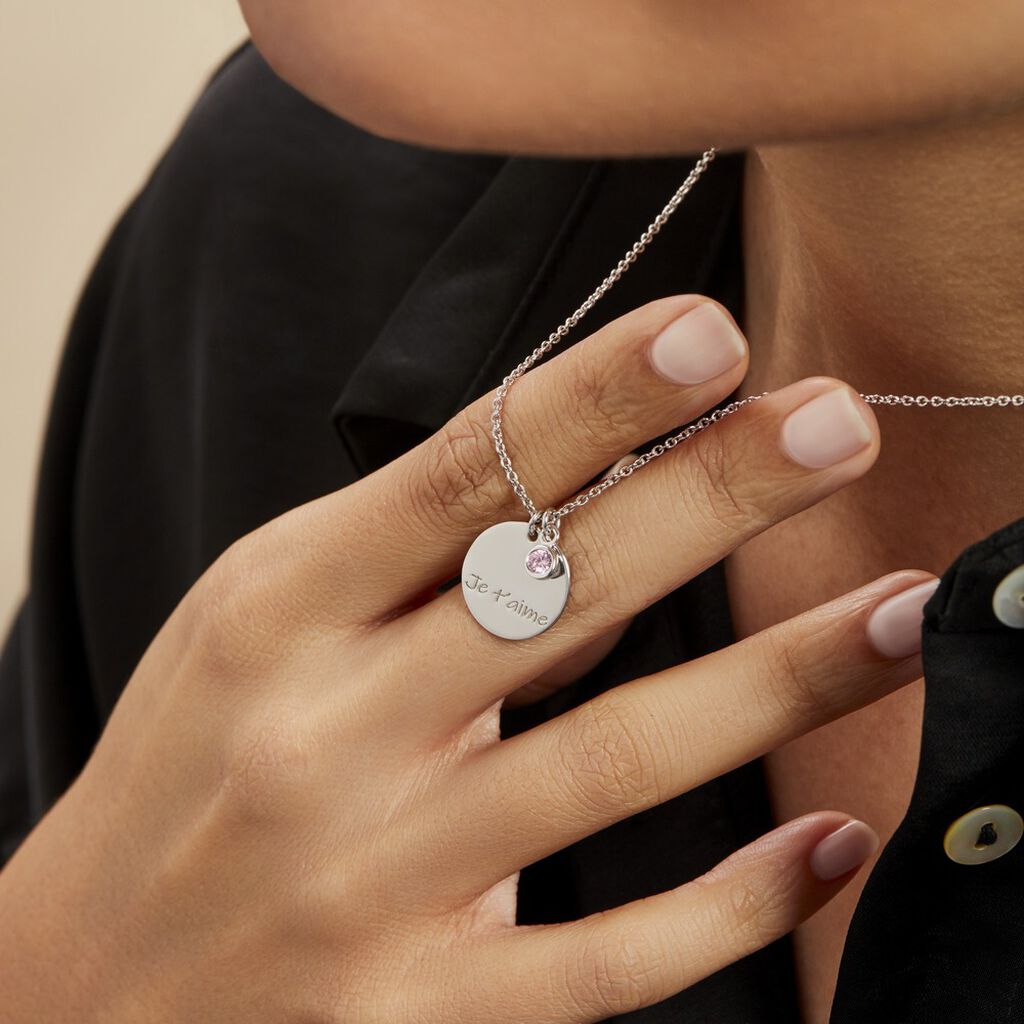 Collier Murial Argent Rhodié Oxyde De Zirconium