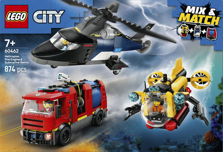 Lego Remix - helikopter. brandbil og ubåd 60462