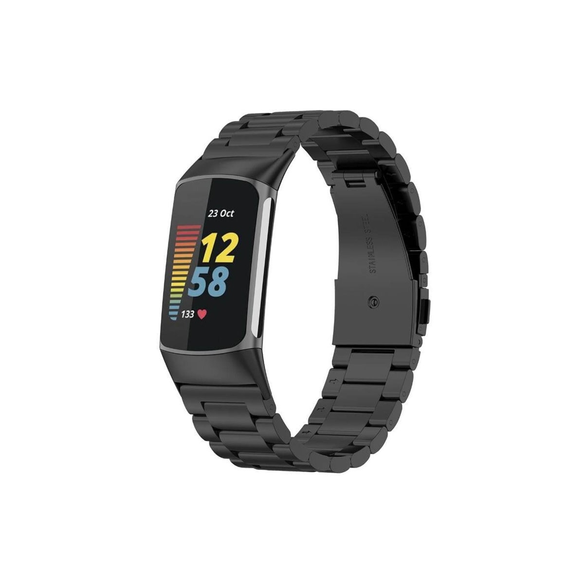 Rustfritt stål armbånd Fitbit Charge 5 - Svart