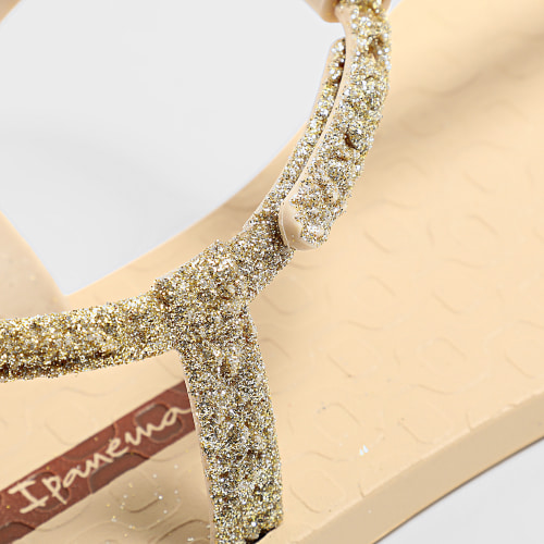 Tongs Femme Classic Brilha Beige Doré