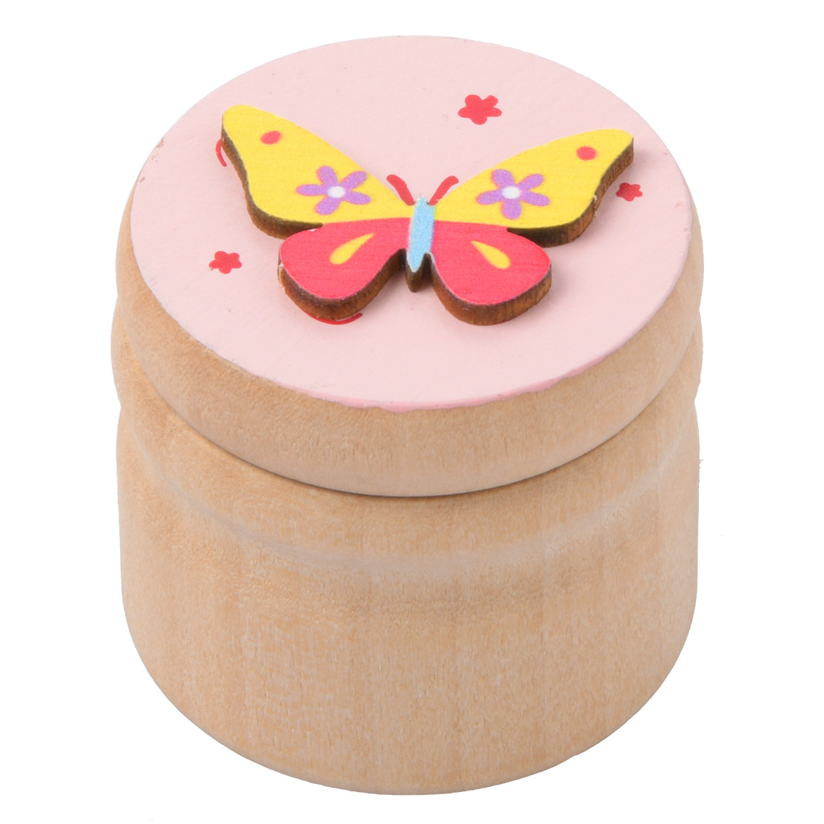 Topolino Milchzahndose Schmetterling aus Holz hellrosa / natur