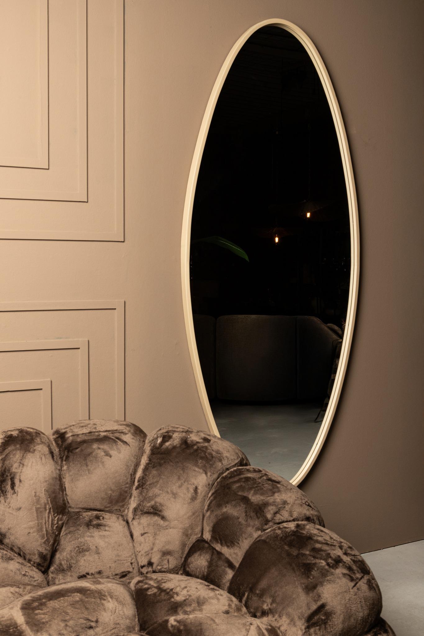 PTMD Serine Sand Steel Oval Mirror Small