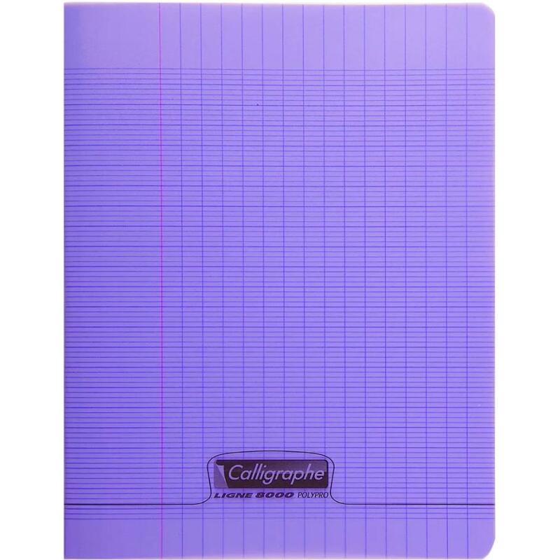 Cahier piqué 8000 POLYPRO 17x22 cm 192 pages grands carreaux 90 g - Violet