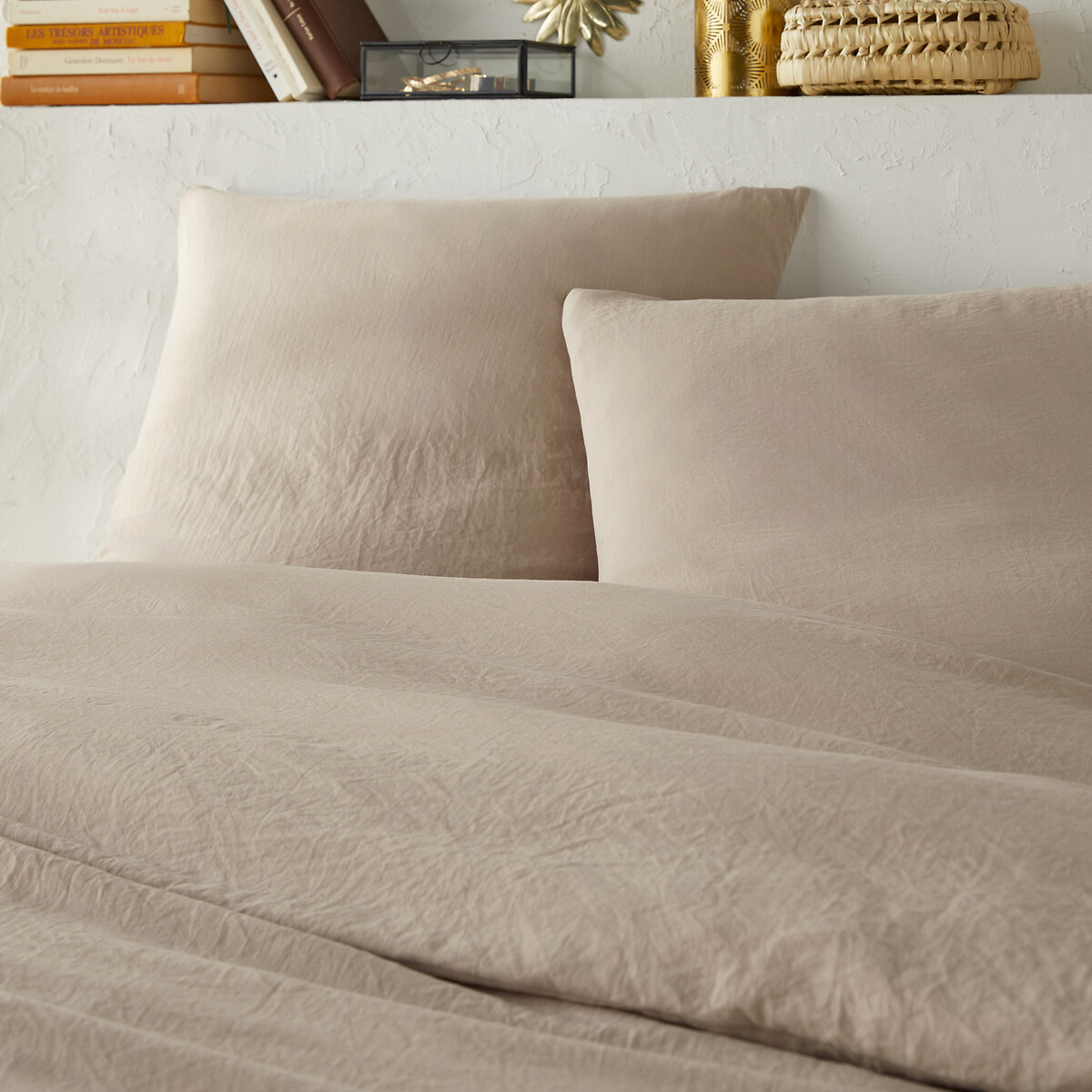 LA REDOUTE INTERIEURS<br>Conjunto de cama em microfibra lavada e poliéster reciclado