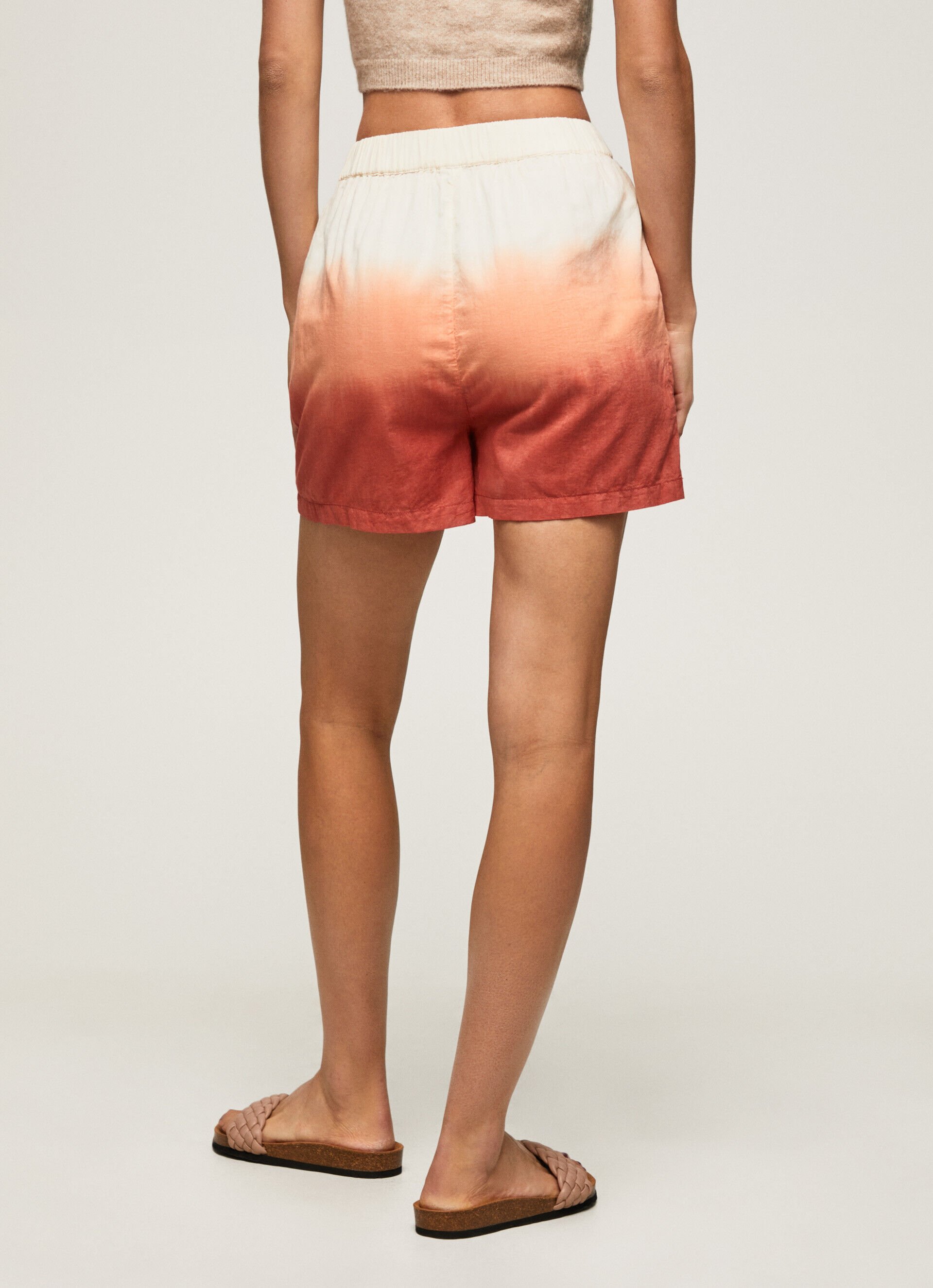 Shorts de algodão com efeito degradê - multicolorido