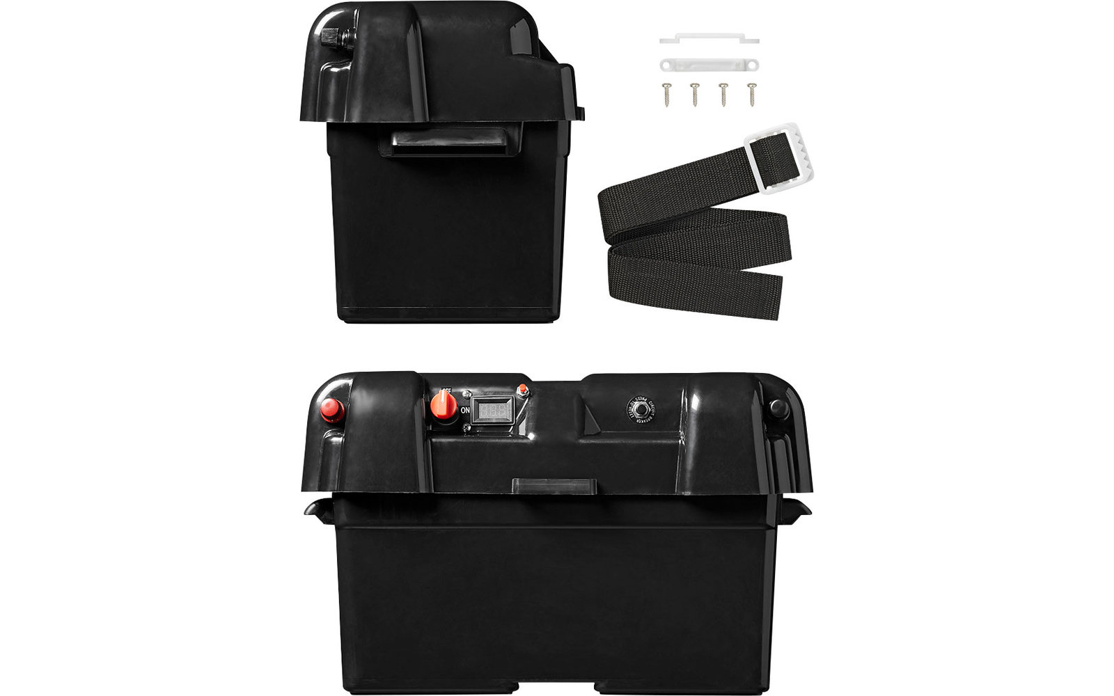 PAT Batteriebox V02 mit USB-Steckdose, 12V-Steckdose & Voltmeter IP44