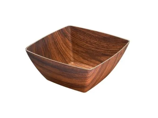 Skål Retro 24x24x11 cm Firkantet PS Brun,24 stk/krt
