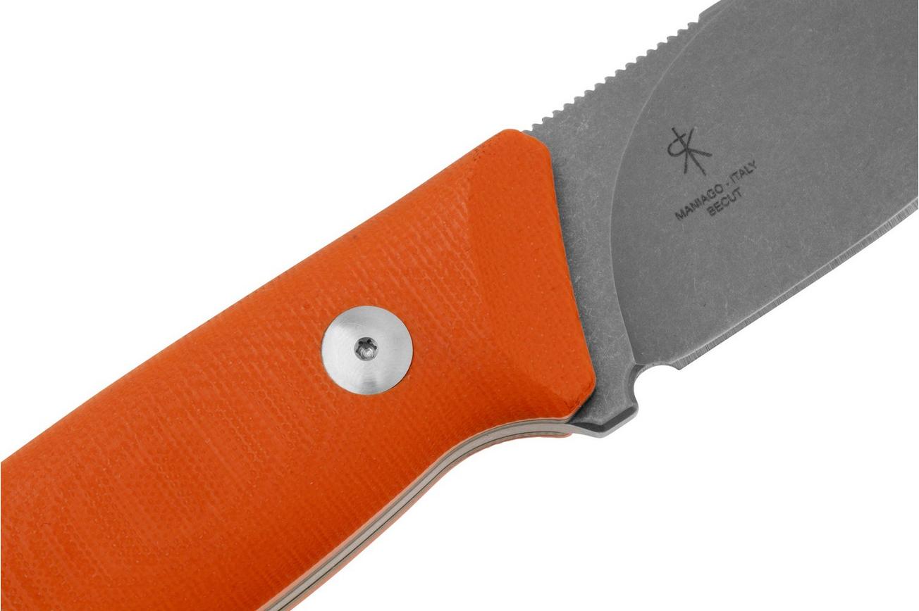 Fox Knives Rifle Muzzle FX-664 OR, Orange G10 vaststaand mes, Raven Knives design
