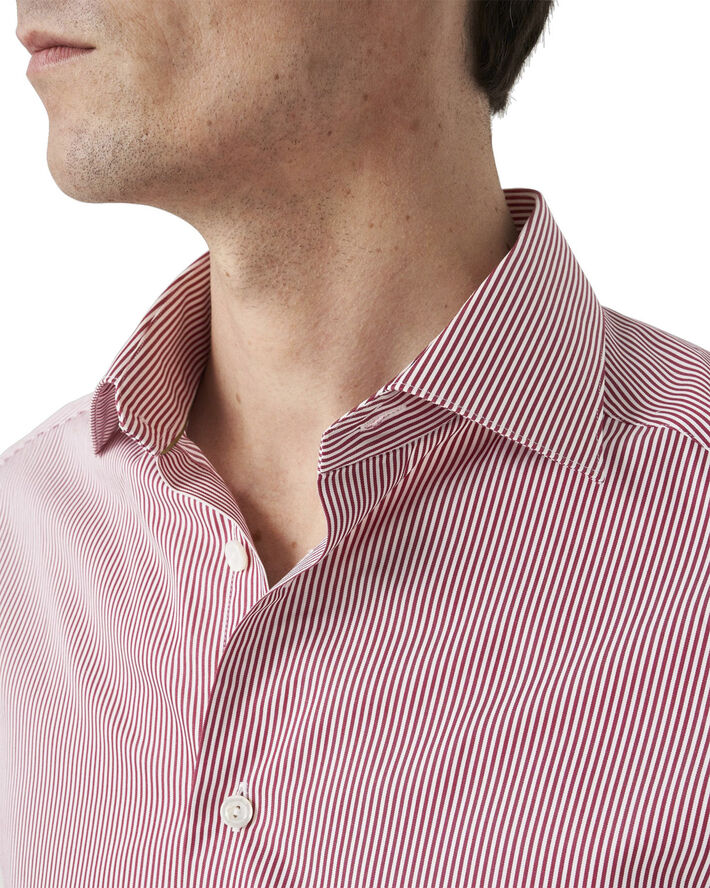 ETON Contemporary Fit Red Striped Elevatedtwill Shirt Rød