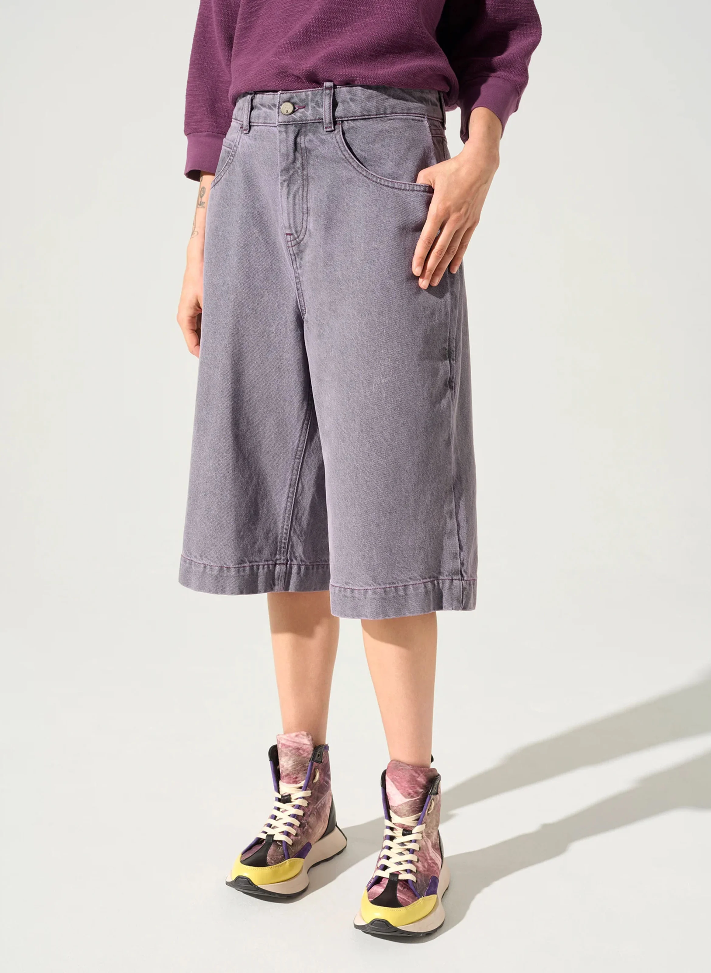 ANDREA - Bermuda en jean | Violet