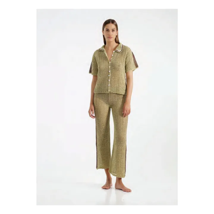 She Made Me Chemise Rahi Crochet | Vert kaki