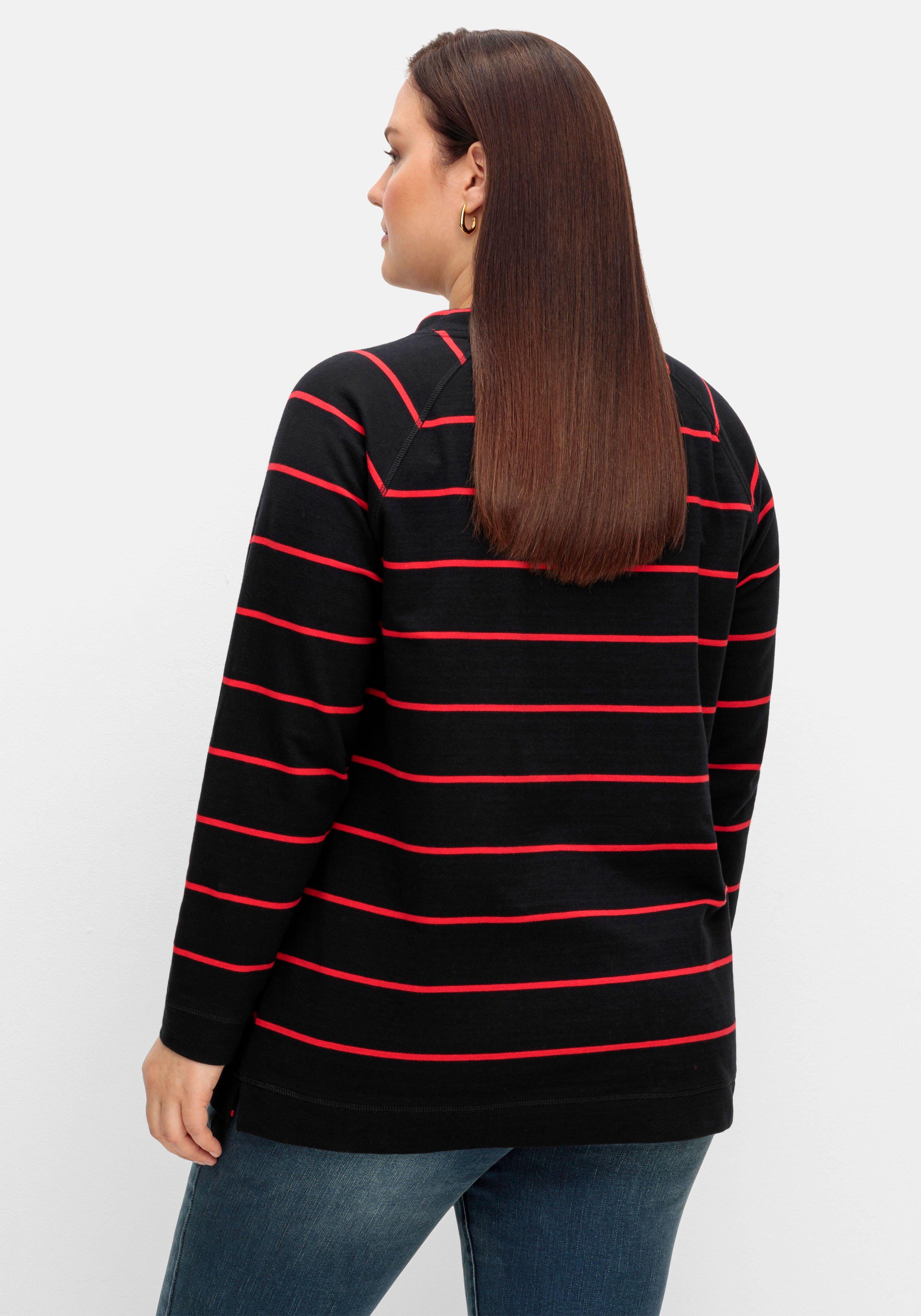 Gestreiftes Sweatshirt mit Stehkragen