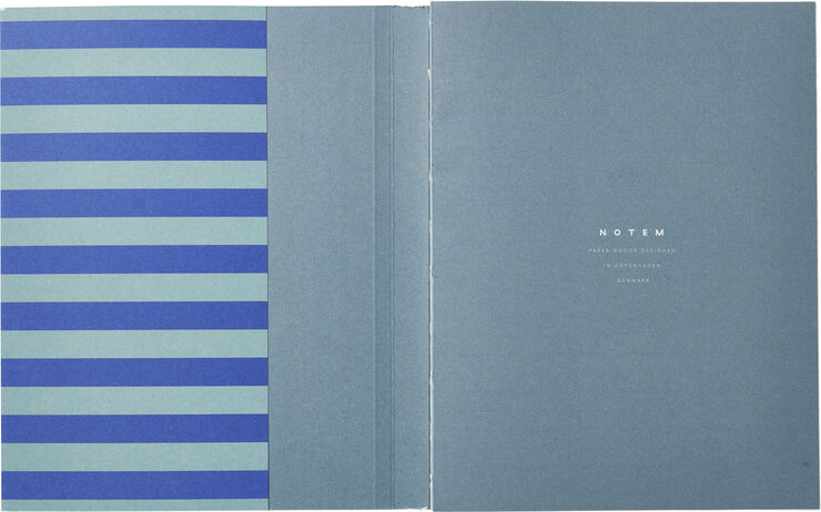 Notem UMA Notebook, Flat-Lay - Medium, Blue Stripe