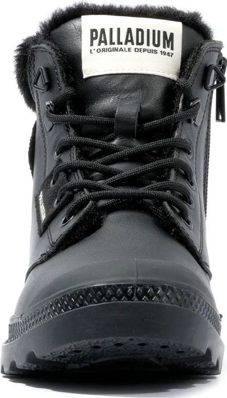 Palladium - Pampa Hi Snow Warm - Enkellaars - Zwart - Leer