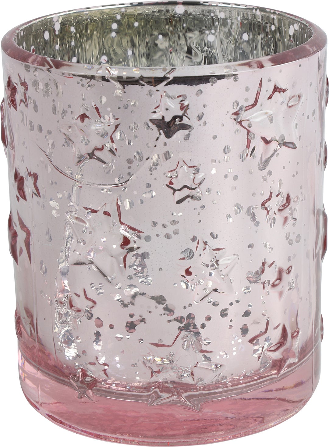 Countryfield waxinelichthouder Kady roze 8,5 x 8,5 x 10 cm