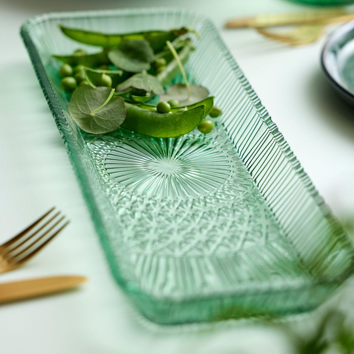 Kusintha serveringsfat 38 x 14 cm, grønn