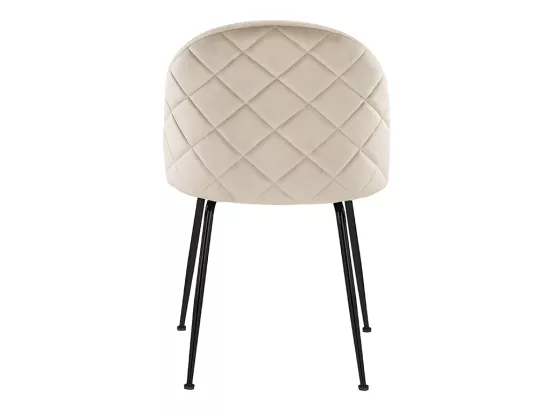 Lot de 2 chaises en velours et acier inoxydable noir - Beige - MELBOURNE