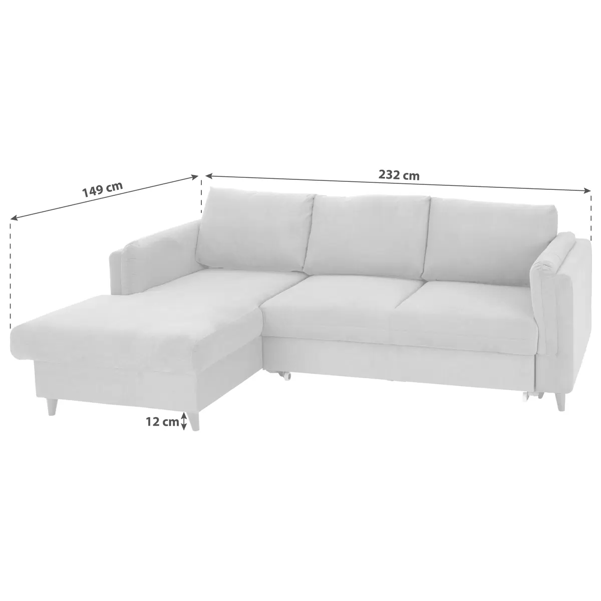 Ecksofa Rokem 198 x 130 Anthrazit