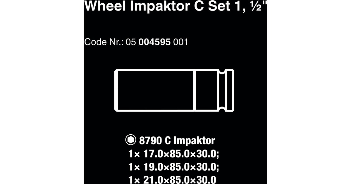 WeraWheel Impactor C Set 1 dopsleutel  (3-delig, met velgbescherming)