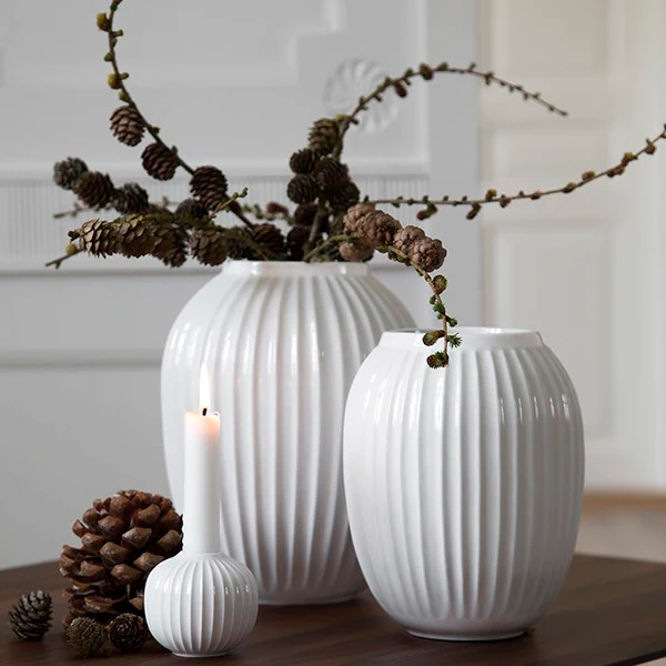 Kähler  Hammershøi vase, hvid - H: 25cm