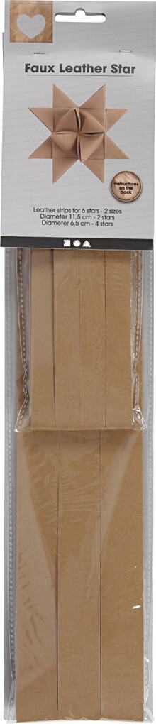 Stjernestrimler - L 44+78 CM - B 15+25 MM - 350 G - Natur - 24 Strimler