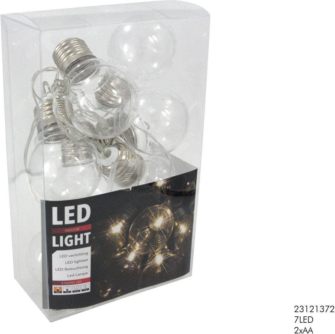 Verlichtingssnoer met 8 gloeilampen LED warm wit