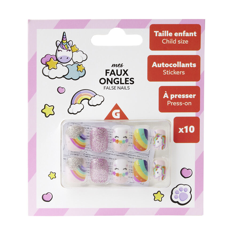 Faux ongles pour enfant x10 Martinelia rose