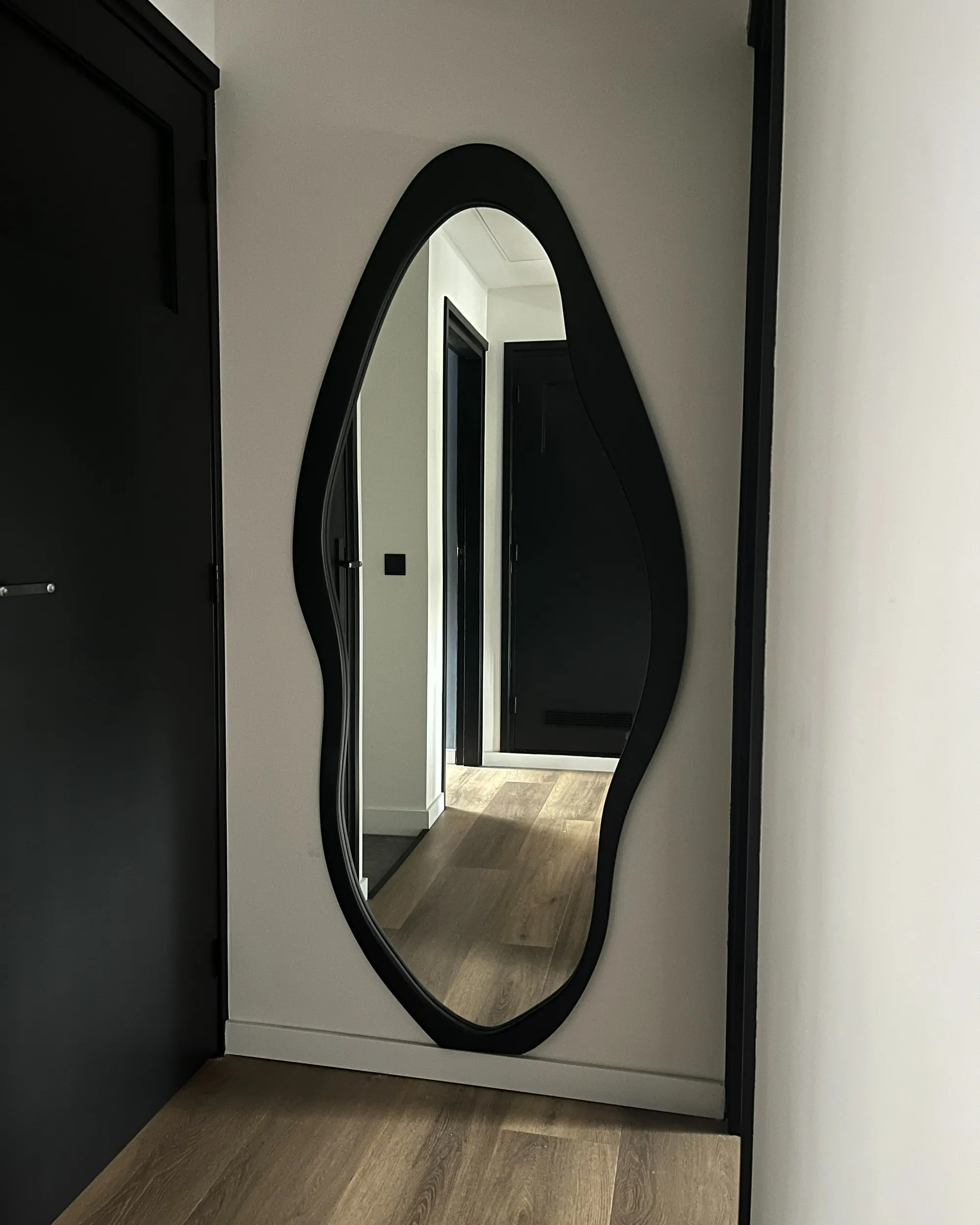 Wandspiegel BLET 80 cm 180 cm Paulowniahout Zwart