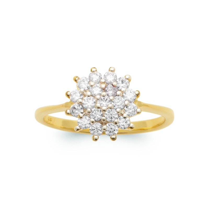 Bague Femme - Plaqué Or - Oxyde de zirconium