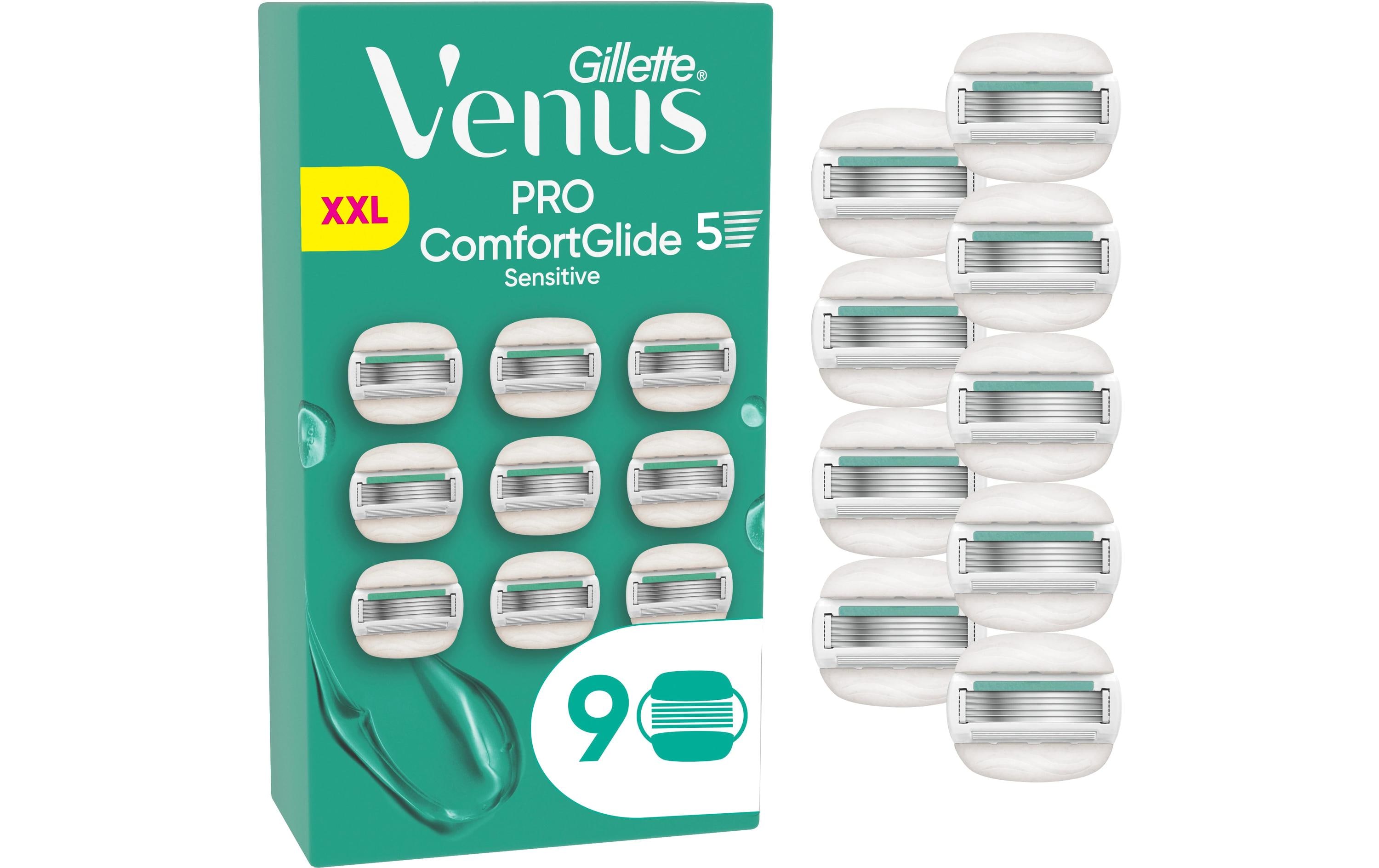 Rasierklingen Pro ComfortGlide Sensitive 9 StückErsatzklingen für Damen mit langlebigem Metallhandstück und Duschhalterung