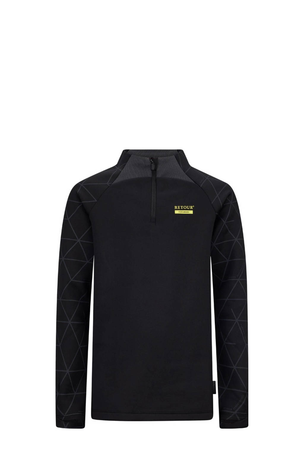 Retour Jeans sweater Score met all over print zwart/grijs