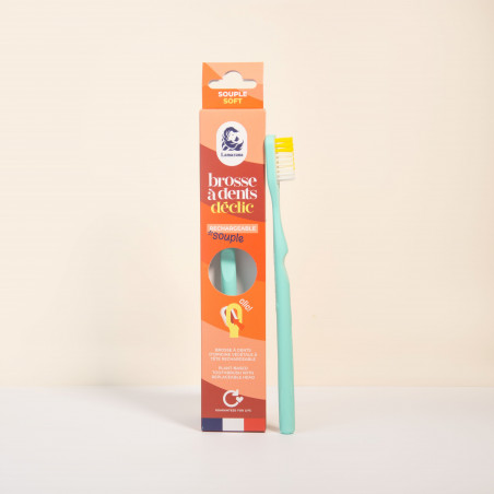 Lamazuna Brosse à dents rechargeable Vert d'eau - Souple