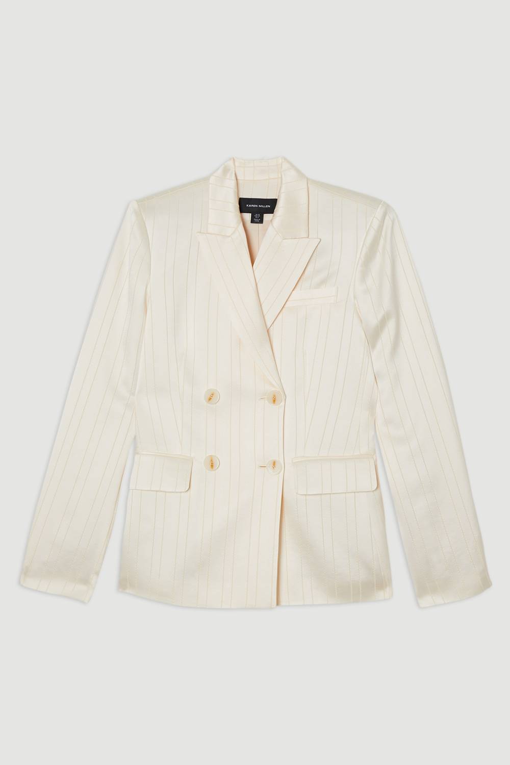 KarenMillen Blazer de smoking surdimensionné taillé sur mesure en satin premium à fines rayures