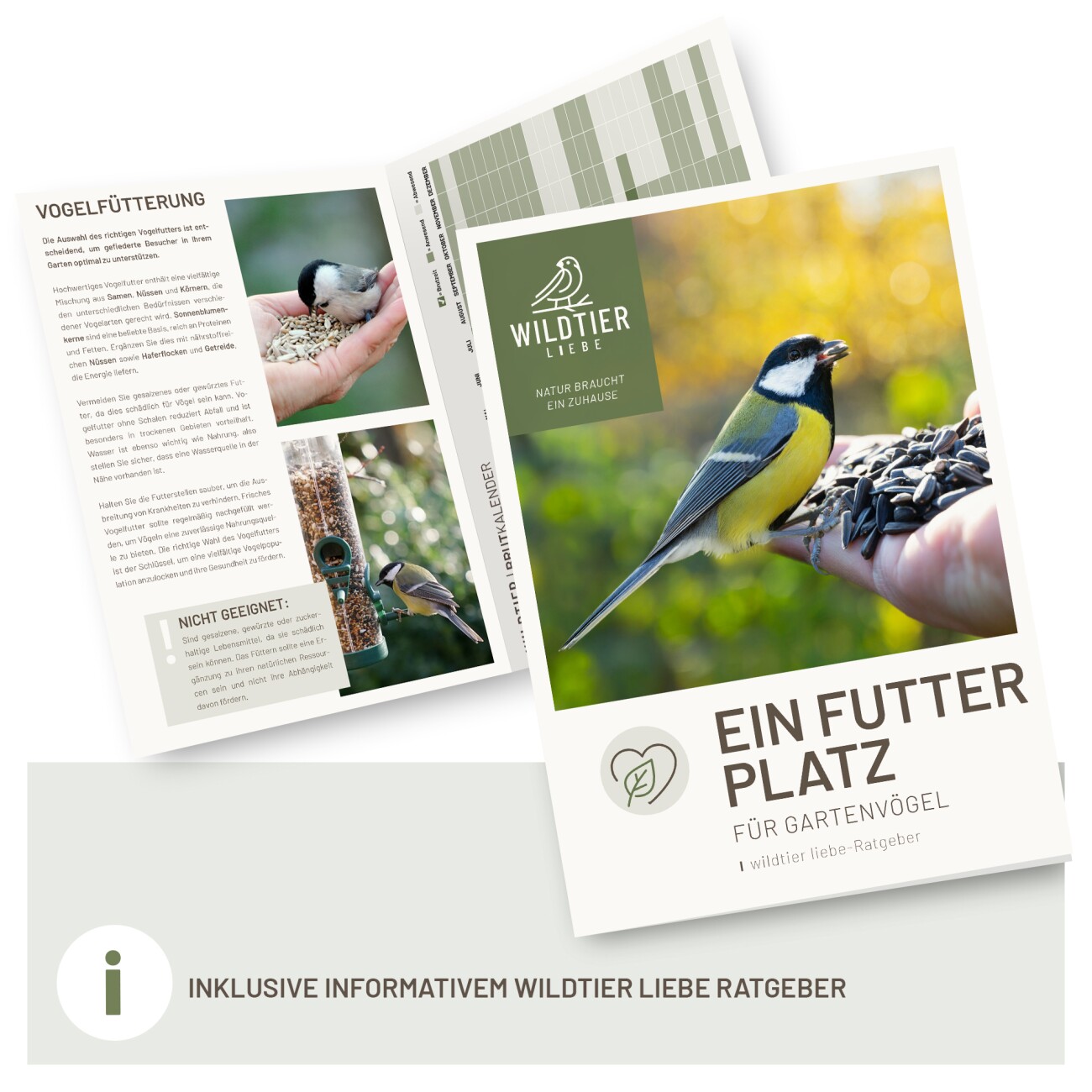 wildtier liebe Futterspender für Erdnüsse 26cm, Grün