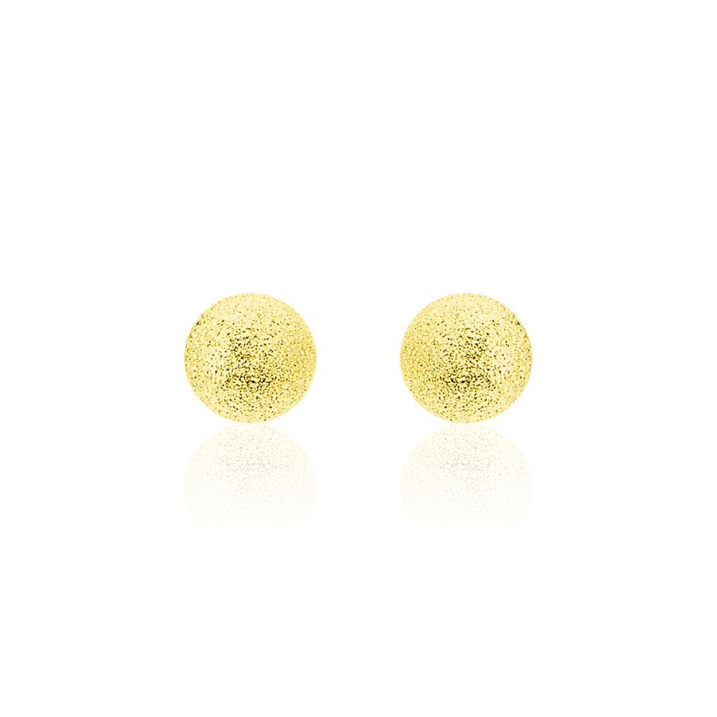 Boucles D'oreilles Puces Fidelia Boule Sablee Or Jaune