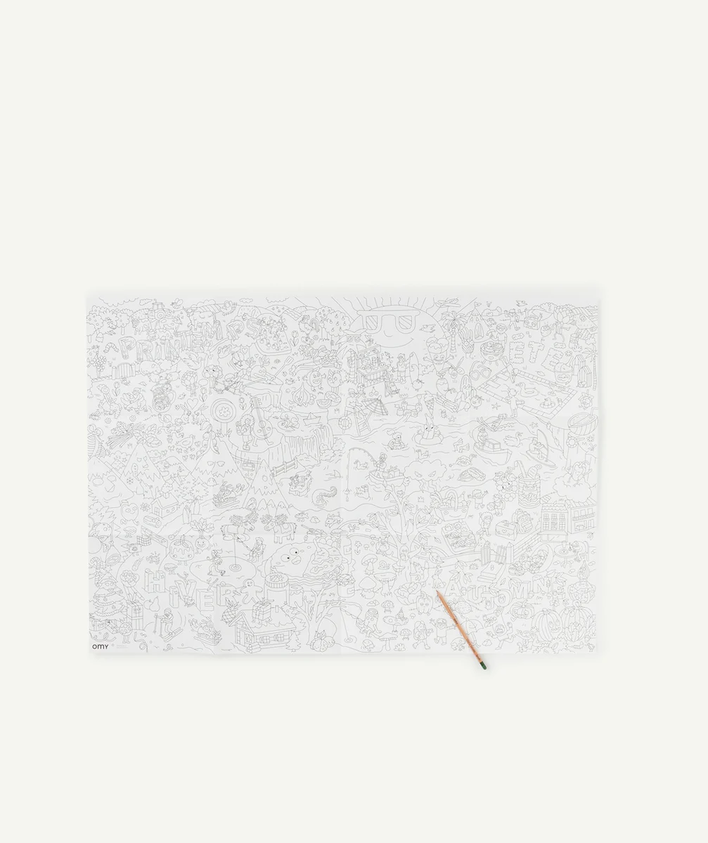 OMYPOSTER GÉANT À COLORIER ET CRAYON À PLANTER ENFANT