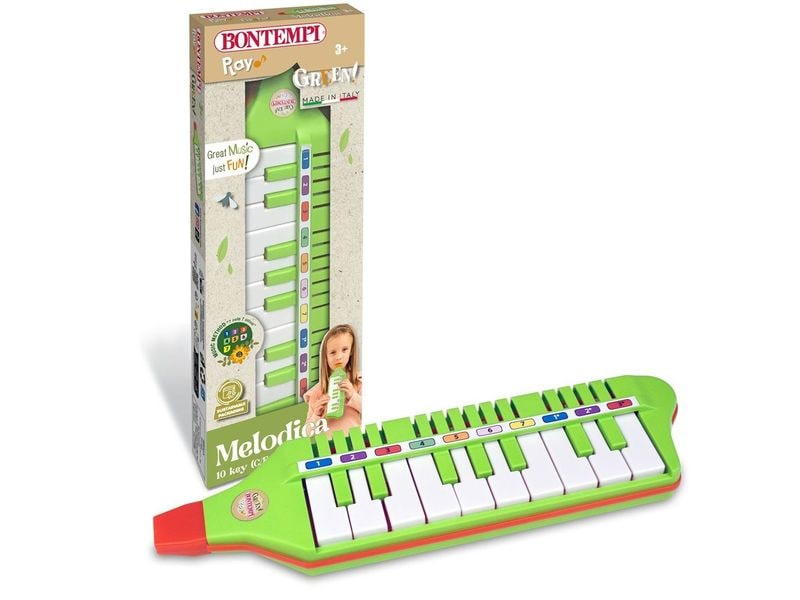 Bontempi Musikinstrument Blasharmonika 31 cm, 10 Tasten Musikalisches Spielzeug