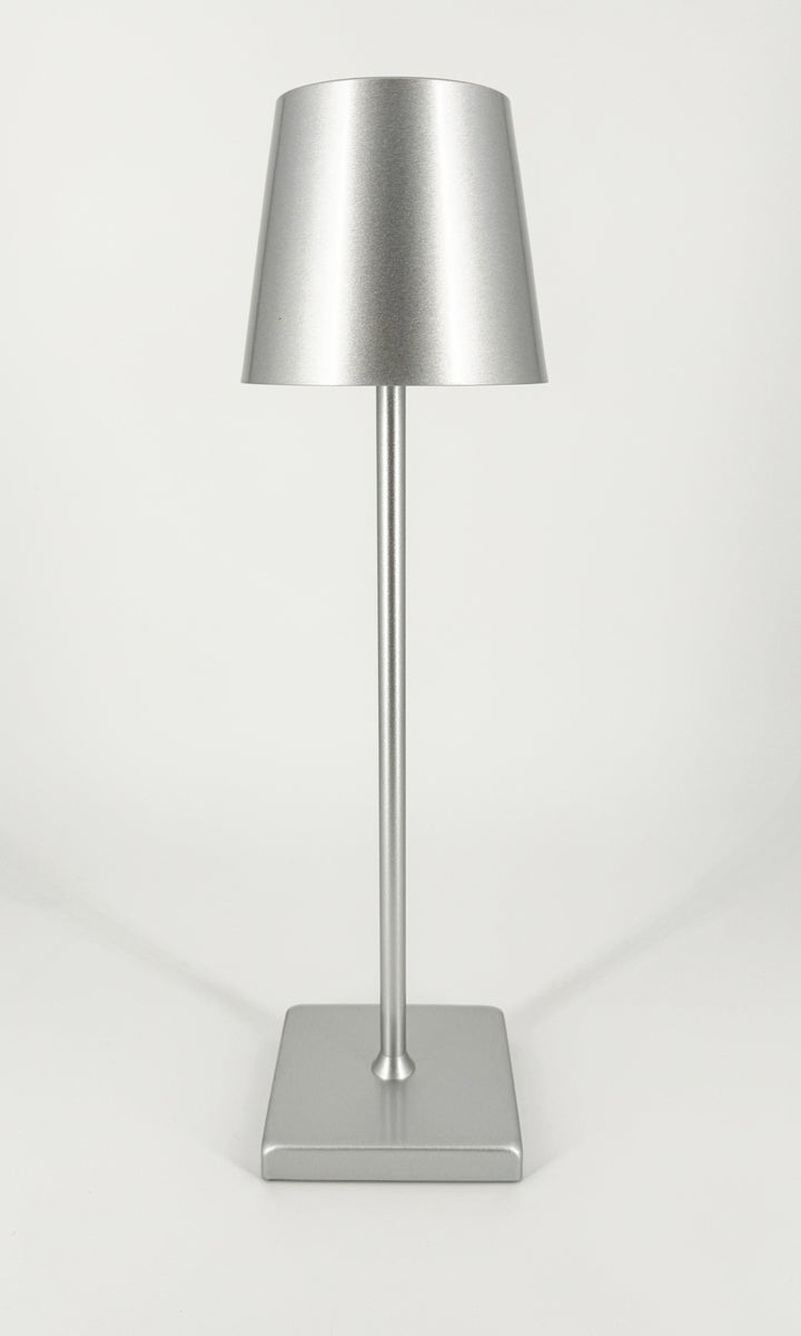 LED 2-in-1 lamp: tafellamp en flessenlamp in één, zilver, draadloos, dimbaar, oplaadbaar via USB, voor bevestiging aan flessen of als tafellamp voor thuis, restaurants, hotels, bars