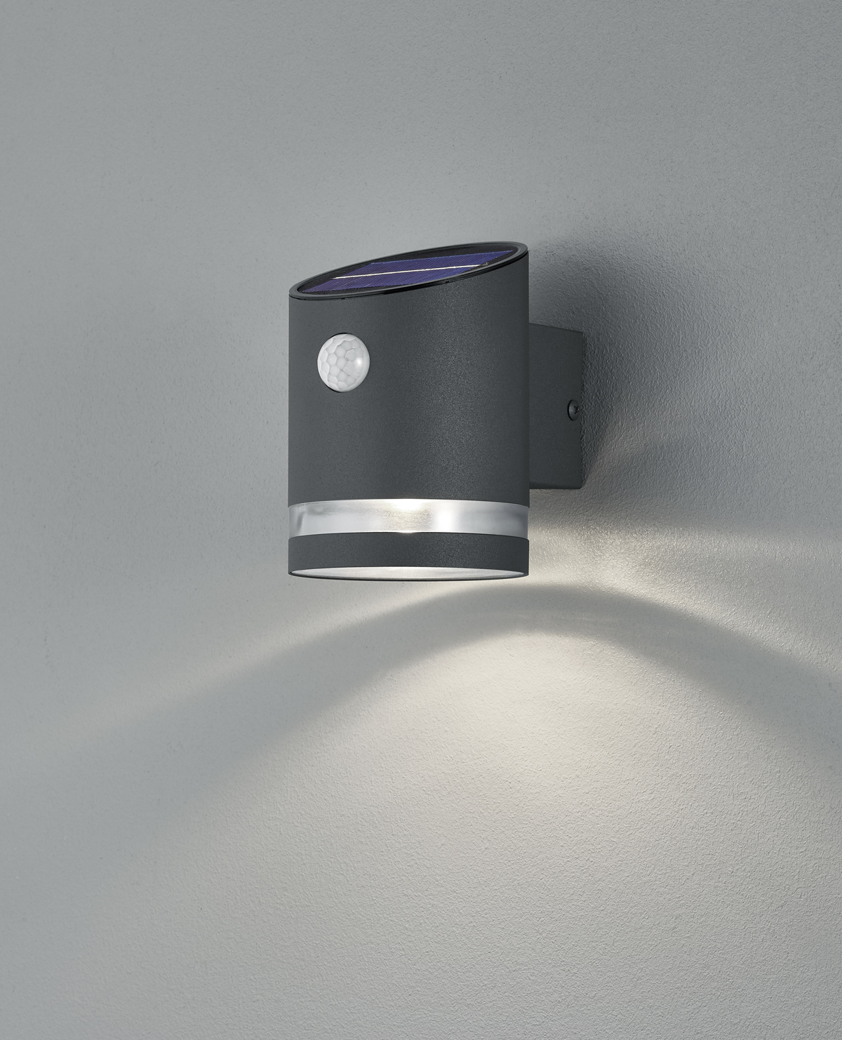 LED-Solar-Wandleuchte - anthrazit - Bewegungsmelder