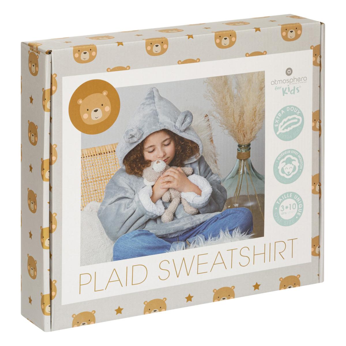 PLAID SWEAT CAPUCHE OURS