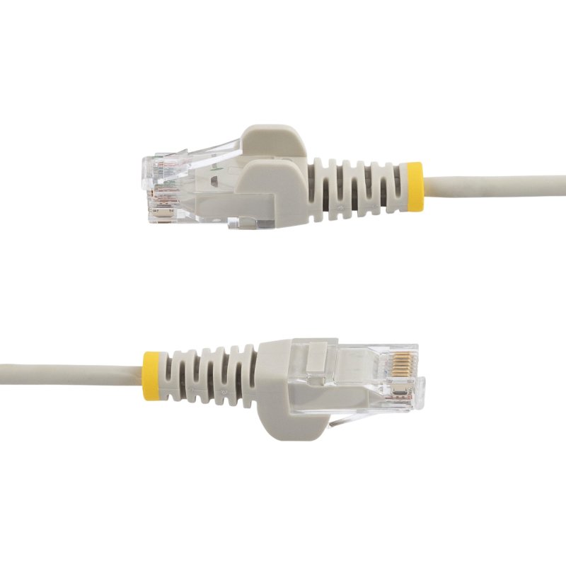 StarTech.com Câble Ethernet CAT6 Gris Fin de 15m, Sans Accroc, 100W PoE, UTP, LSZH, Fil de Cuivre Pur 28AWG, Cordon Patch Réseau RJ45 avec Serre-Câble, Contrôlé Fluke