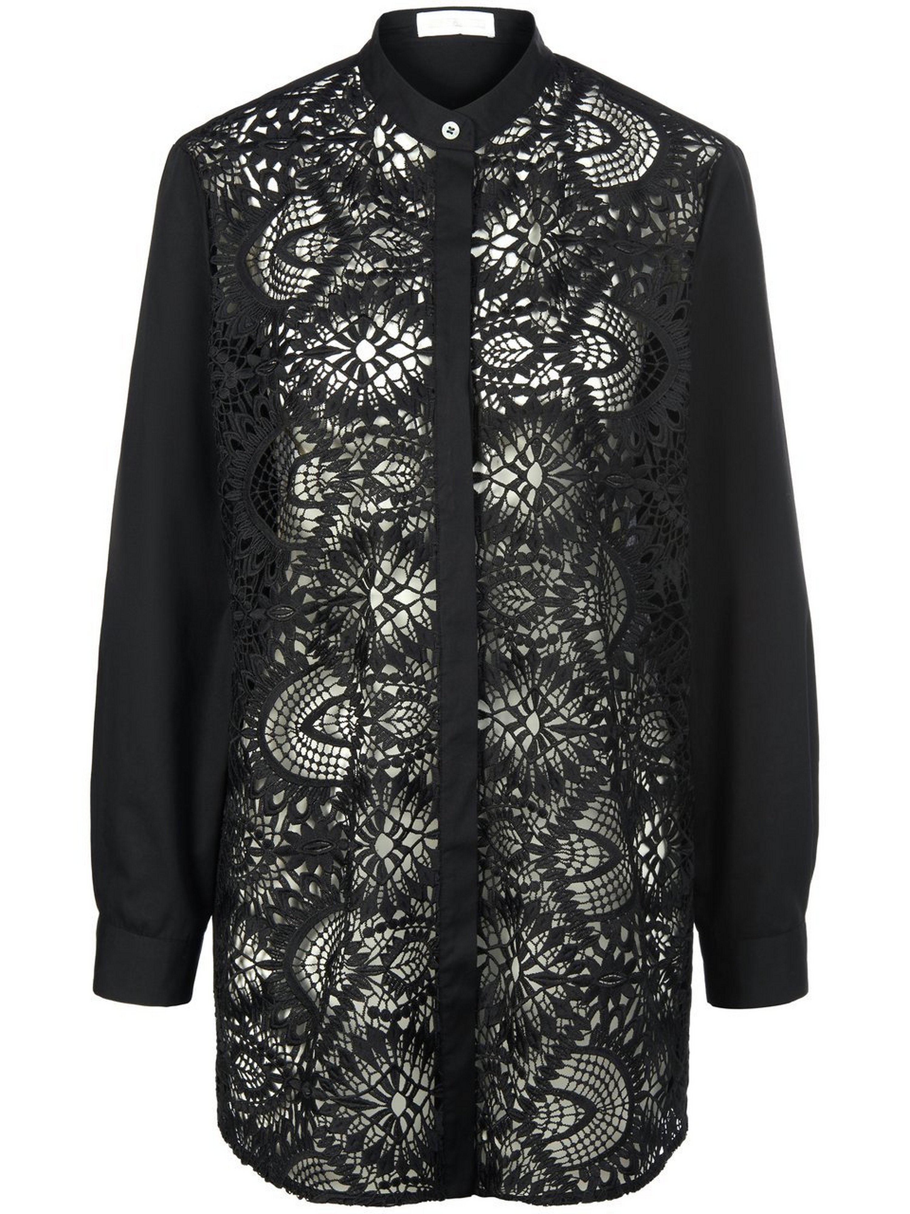Long-Bluse mit Stehkragen