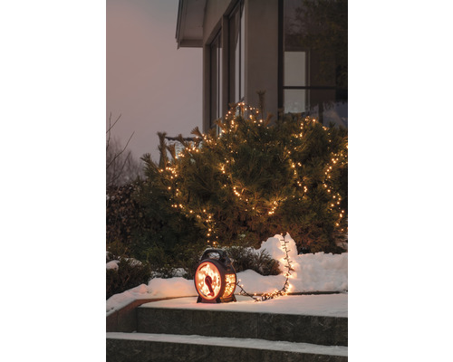 Konstsmide Compactlights lichtsnoer, 17,58 m + 10 m aansluitdraad, 800 LED's, amberkleur, inclusief kabelhaspel