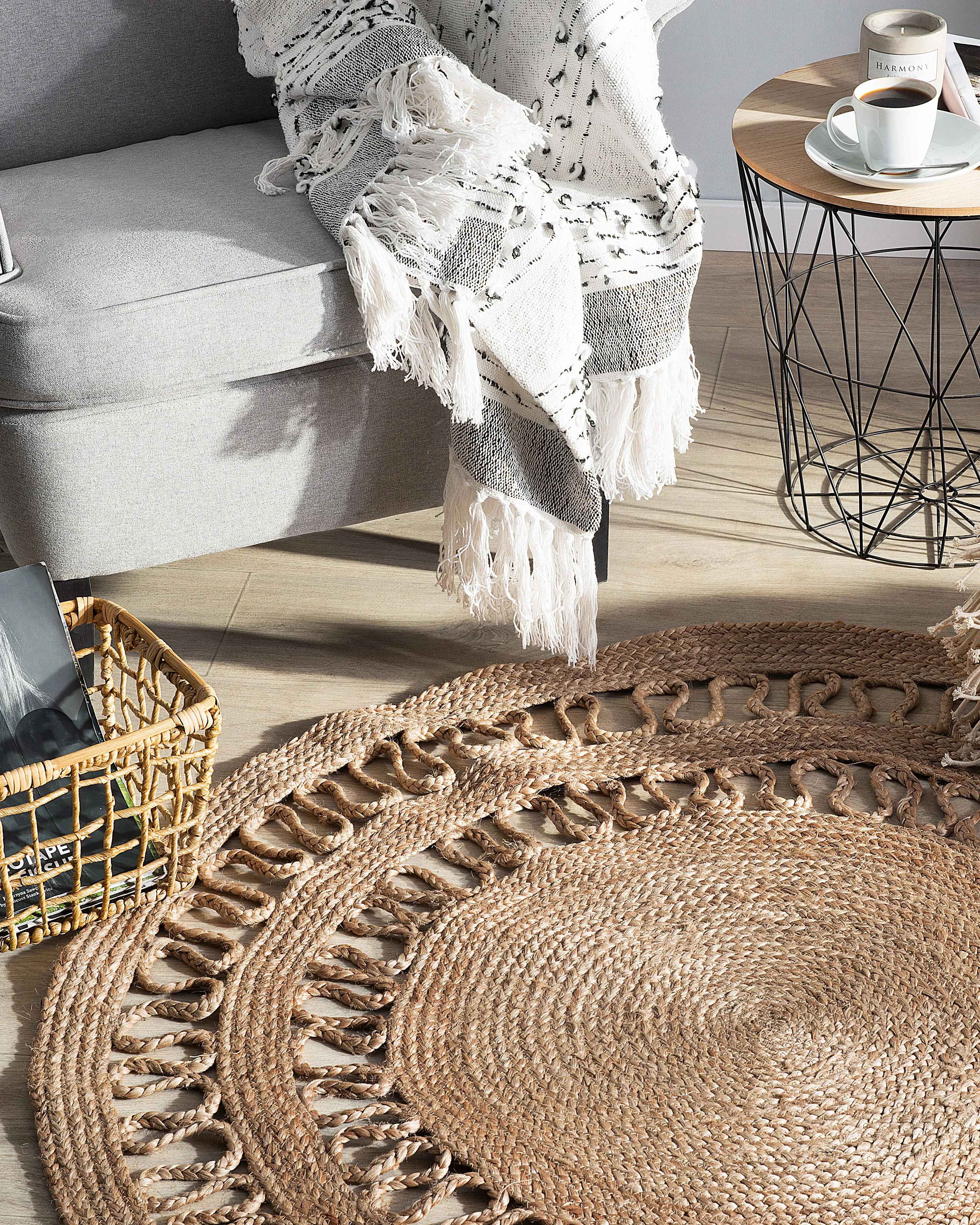 Vloerkleed DIKILI Beige ø 120 cm Jute