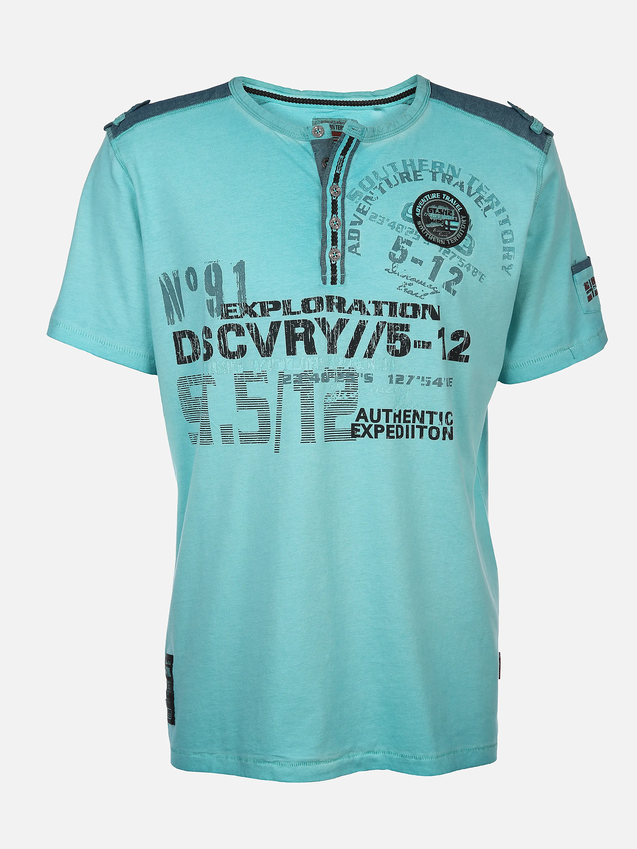 Herren Henleyshirt mit Frontprint
